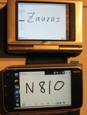 N810 and Zaurus from the top
