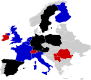 Karte der Piratenparteien in Europe